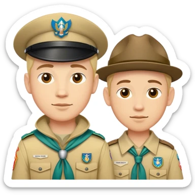 i want two men one taller than the other, both scouts sticker
