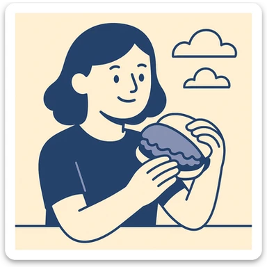 person eating sloppy joe sticker
