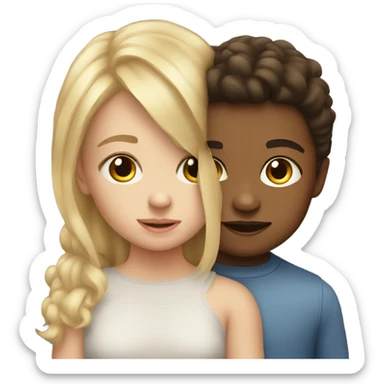 Blonde Girl with brunette baby brother sticker