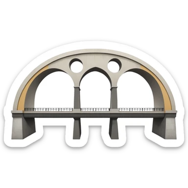 6th street la bridge. it is white. has 2/3 arches sticker