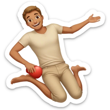 Guy rolling on floor laughing  sticker