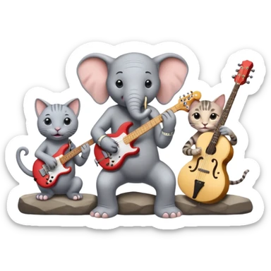 Horton the Elephant plus two Hairless cats rock band sticker