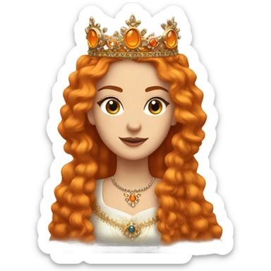 Hurrem Sultan with orange long hair and crown sticker