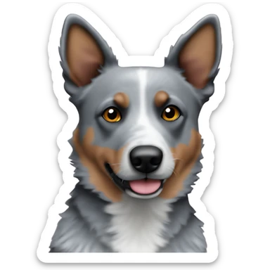 blue heeler with silver ear stripe sticker