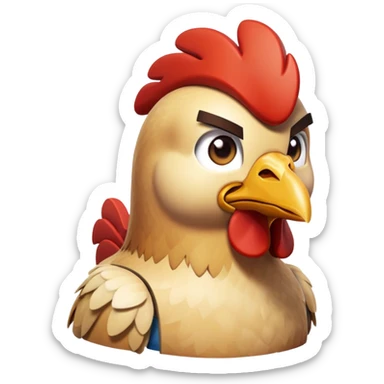 Chicken JOCKY from Minecraft Steve  sticker