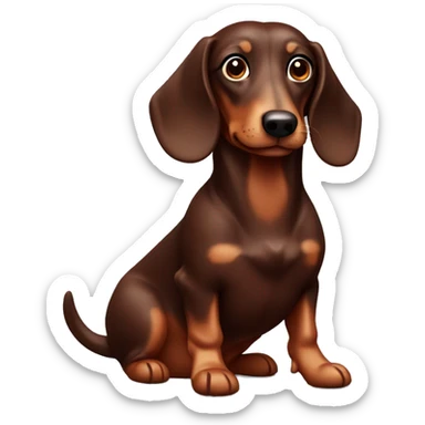 Chocolate and tan sausage dog  sticker