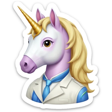 a unicorn with a khaki mane sticker