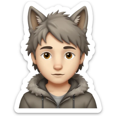 Quiero que me hagas un lobo y mitad niño sticker