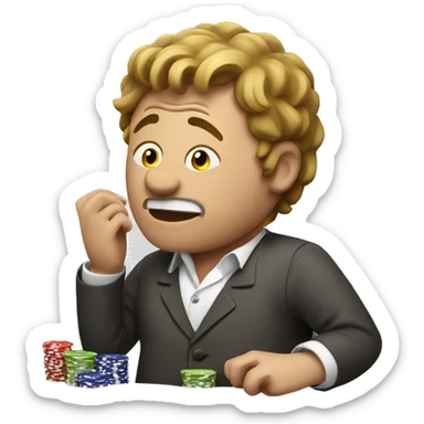 Drunk man gambling sticker