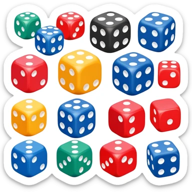 board game dice for group play with other persons sticker