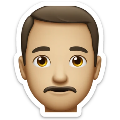 Person with sharp cheekbones with sharp eyes and covers his mouth with one finger to silence others sticker