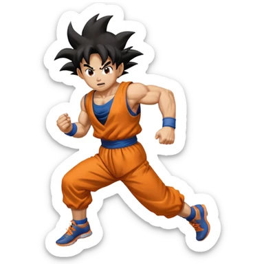 Goku run away  sticker
