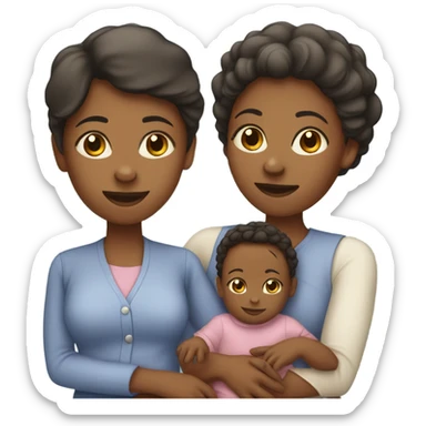 Single black mom of 1 female older child 1 female newborn  and 1 toddler son sticker