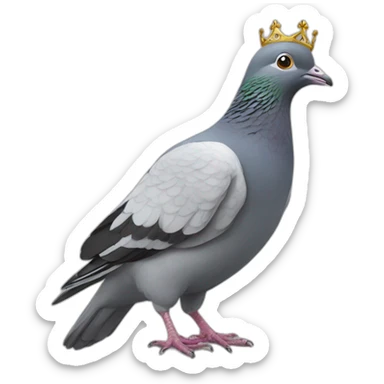 Pigeon portant une couronne  sticker