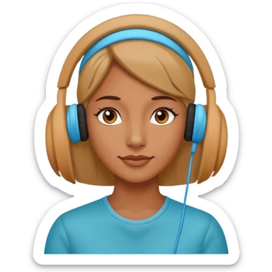 woman with ear buds sticker