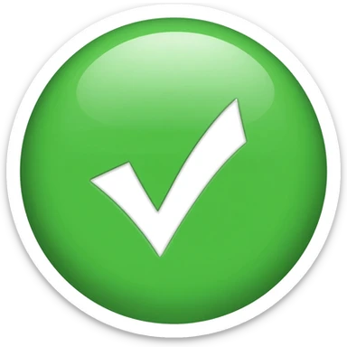 apple style emoji, a white tick in a green circle sticker