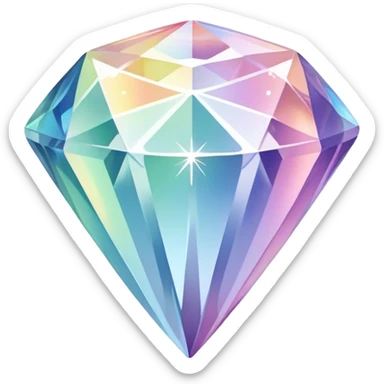 Pastel iridescent rainbow crystal diamond sticker