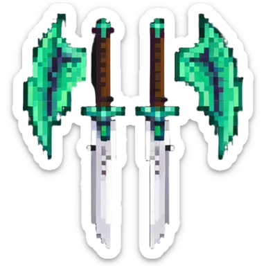 Warglaives from World of Warcraft, curved dual blades, Illidan Stormrage's weapons sticker
