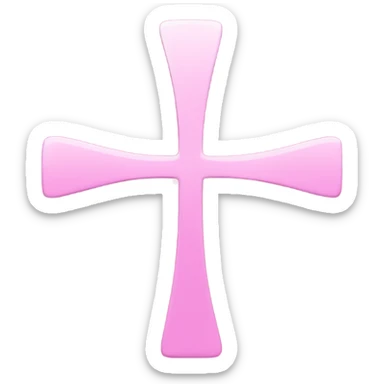 Pink cross mark icon sticker