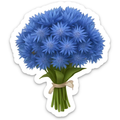 Blue cornflower bouquet  sticker