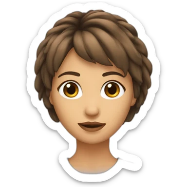 Mujer Pelo marron con flequillo sticker
