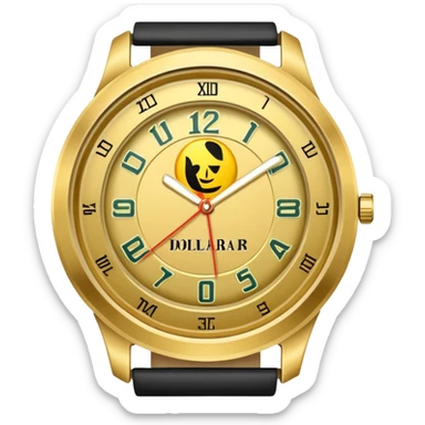 reloj con dolares sticker