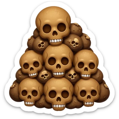 poop emoji with skulls sticker