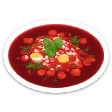 a plate of borscht sticker