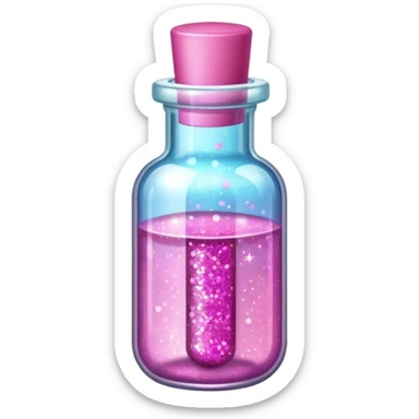 fill the vial with pink glitter sticker