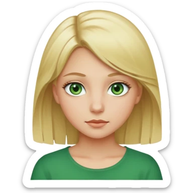 Girl blonde Green eyes sticker