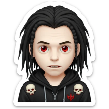 vampire boy with dreads and black hoodie  sticker