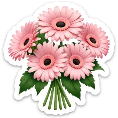 blush Pink gerbers bouquet sticker