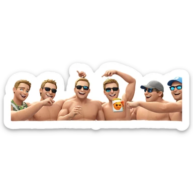 boys enjoying a sunny day sticker
