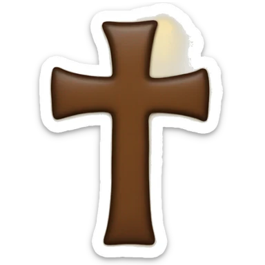 brown book with a cross sticker
