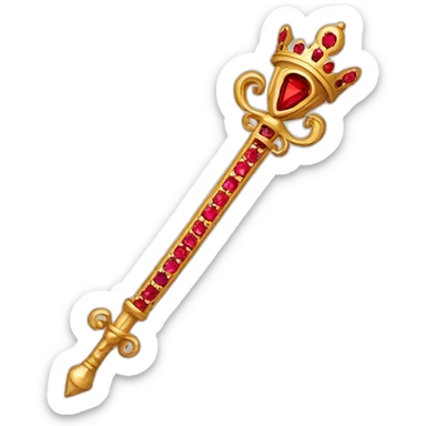 king sceptre with red diamonds sticker