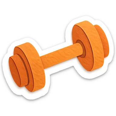 paper craft style orange dumbbells sticker
