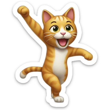 A dancing cat  sticker