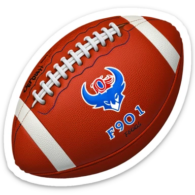 american football ball blue (#00A3E0) and red (#F9423A) sticker