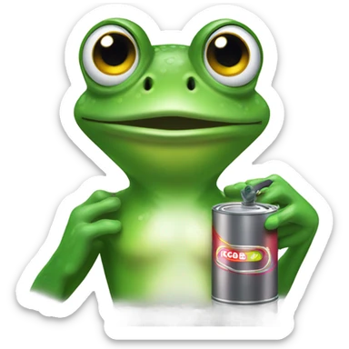 Gorgeous female Frog with a can of spray paint  sticker
