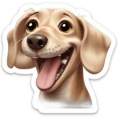Merle dachshund laughing sticker