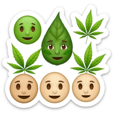 fait moi un pack demojis De fumeur pas avec les emojis de base mais des inventé type tete de beuh feuille de pe sticker