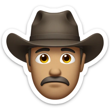 sad cowboy face sticker