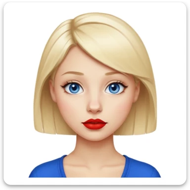 20 year old woman with short blonde hair, a nose piercing and blue eyes  sticker