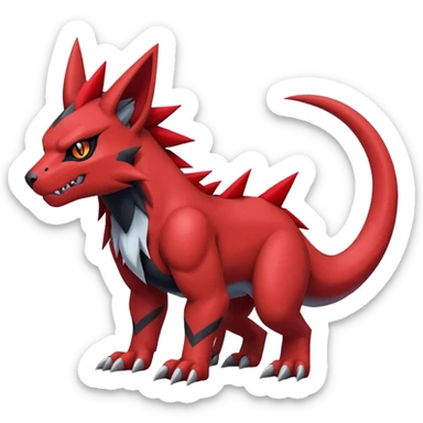 Edgy Cool Beautiful Guilmon-Litten-Zoroark, full body sticker