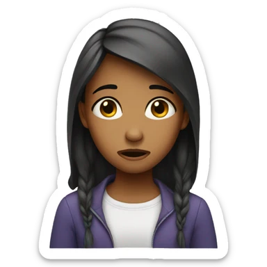 Girl almost crying  sticker