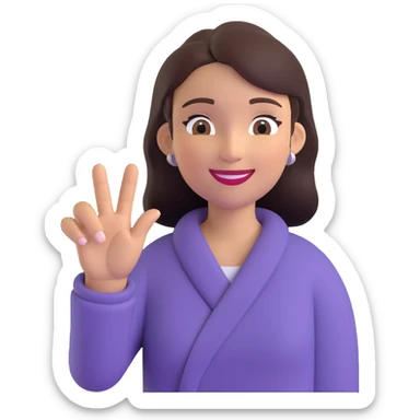 woman with a welcoming hand gesture, friendly expression sticker