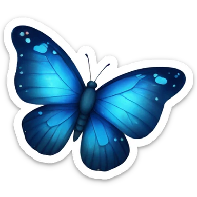 blue butterfly with stars from night sky sticker