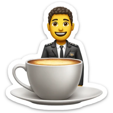 bandeja con taza arriba sticker