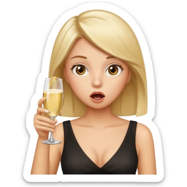 Une fille qui est choquée et boit pour oublier ça  sticker