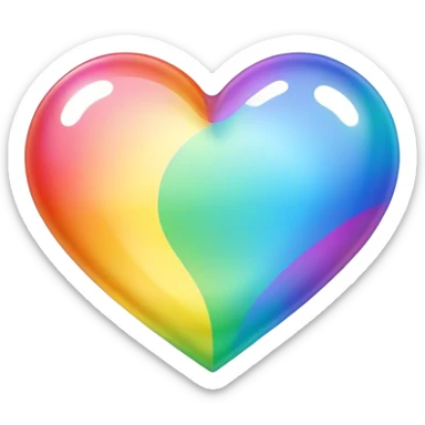 Rainbow heart inside thought bubble  sticker